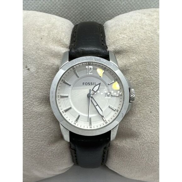 Fossil PR5427 Men's Black Leather Analog Dial Quartz Genuine Wrist Watch AEA356 - Picture 1 of 11